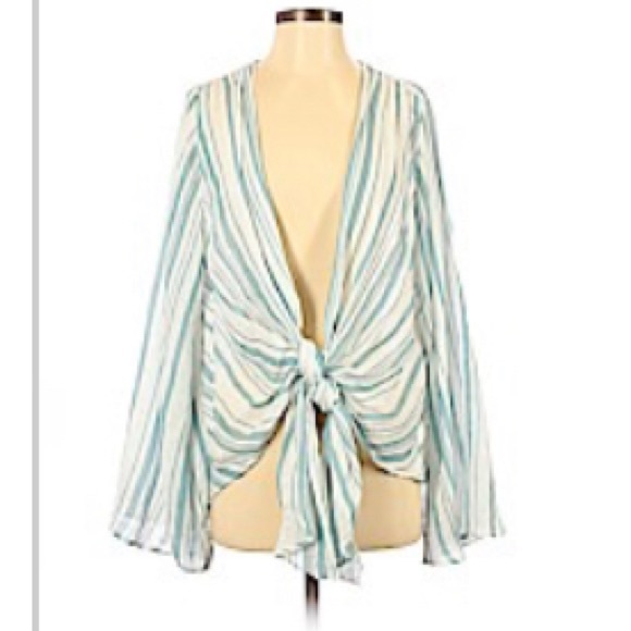 Show Me Your MuMu Sweaters - Show Me Your MuMu Blue and White Cardigan